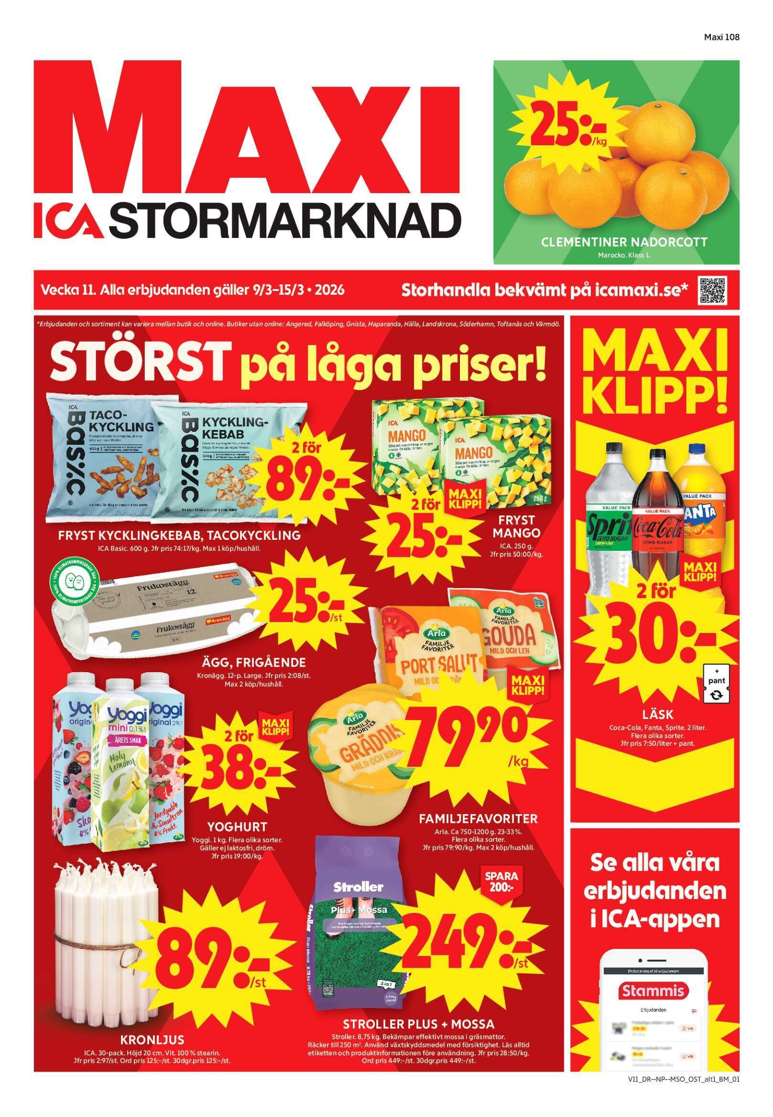 ICA Maxi-reklambladet giltigt från 09/03/2026 - 15/03/2026