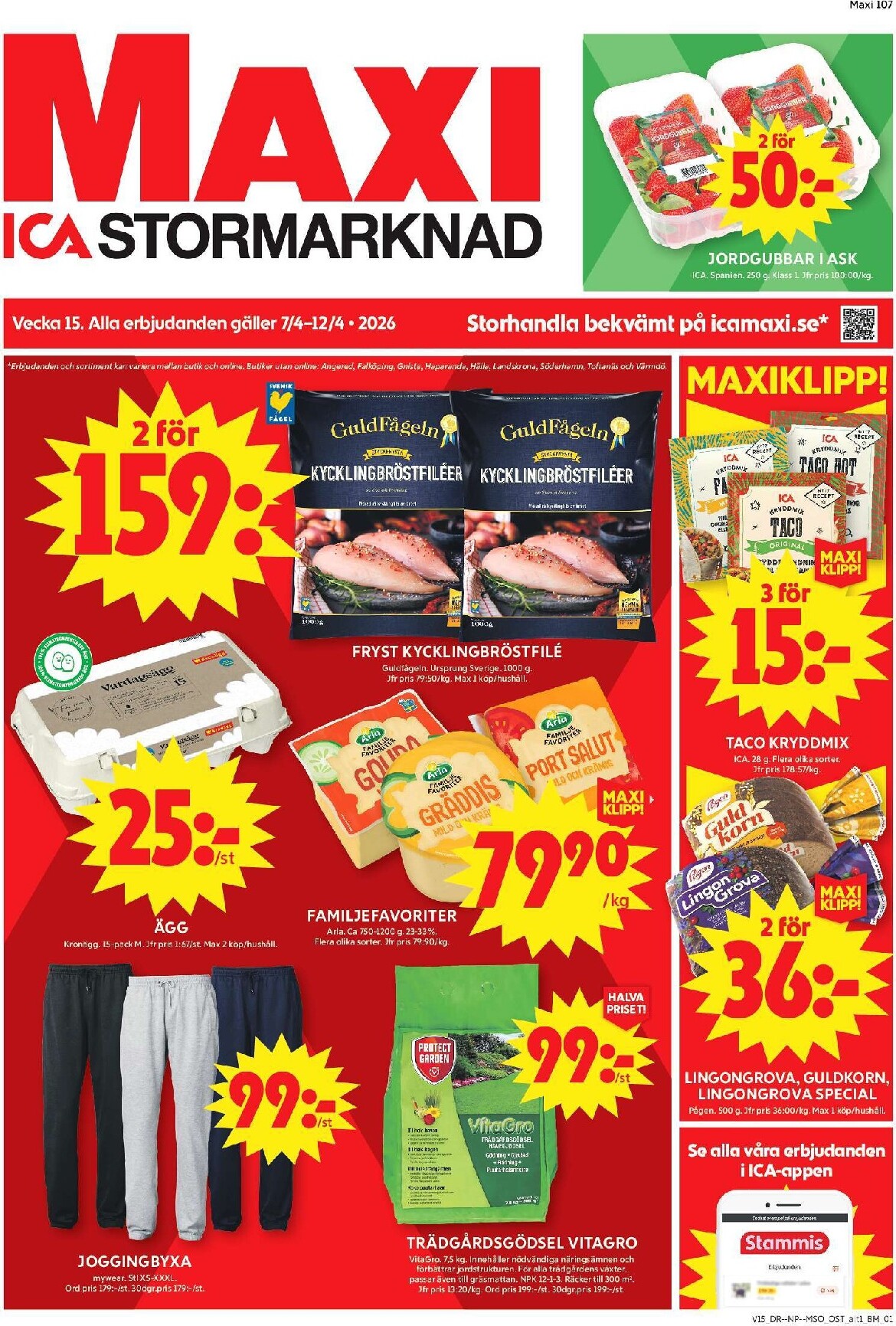 ICA Maxi-reklambladet giltigt från 07/04/2026 - 12/04/2026