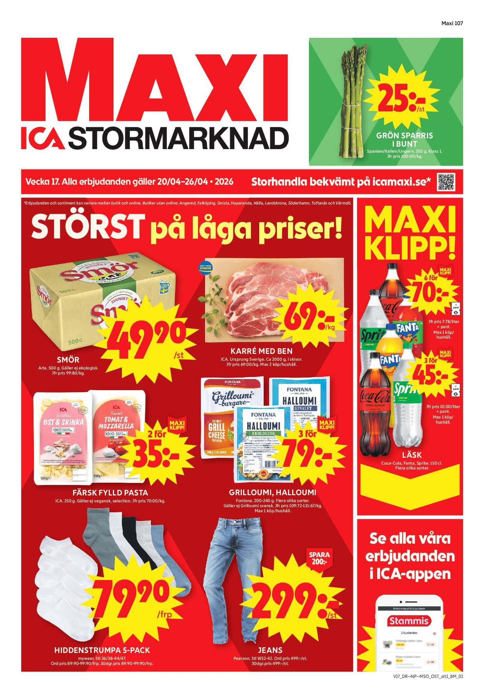 Aktuellt ICA Maxi reklamblad giltigt från måndag 20/04/2026 till söndag 26/04/2026