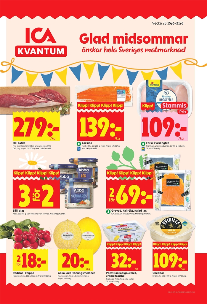 Aktuellt ICA Kvantum reklamblad från måndag, 15/06/2026 till söndag, 21/06/2026