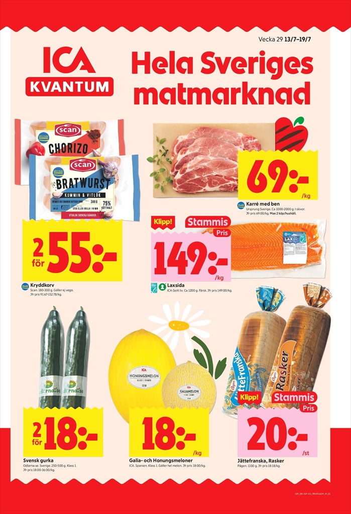 Aktuellt ICA Kvantum - Veckans reklamblad reklamblad från måndag, 13/07/2026 till söndag, 19/07/2026