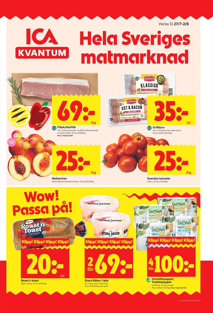 Aktuellt ICA Kvantum reklamblad från måndag, 27/07/2026 till söndag, 02/08/2026