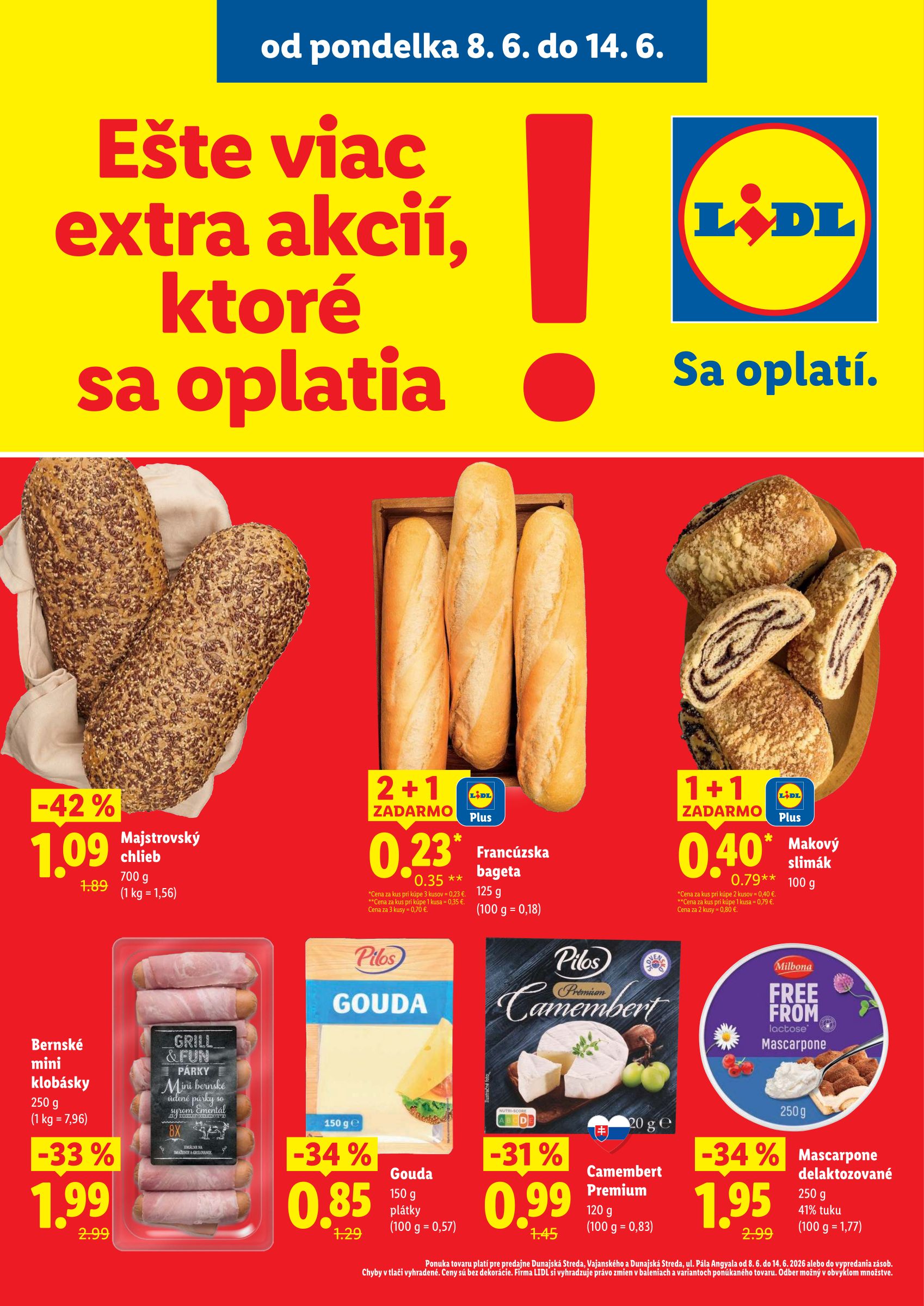 Aktuálny Lidl - Špeciálne akcie pre predajne v DS leták od pondelka, 08.06.2026 do nedele, 14.06.2026