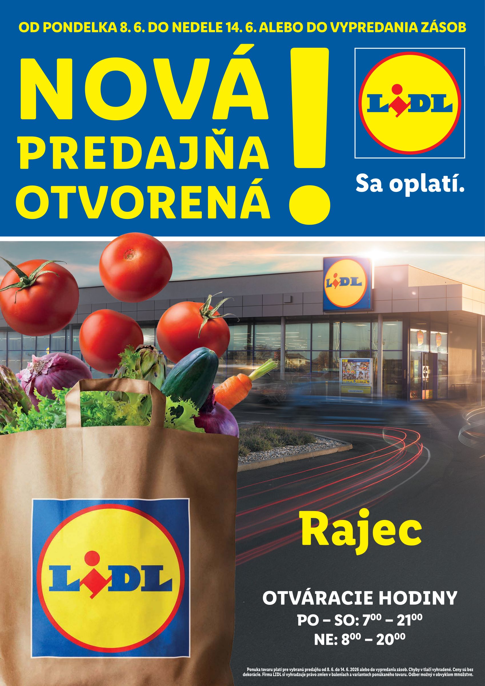 Aktuálny Lidl - Rajec leták od pondelka, 08.06.2026 do nedele, 14.06.2026