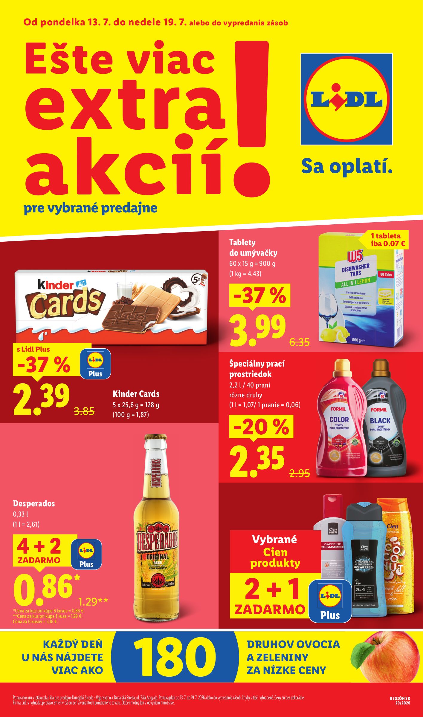 Nový Lidl - Extra Akcie leták od pondelka, 13.07.2026 do nedele, 19.07.2026