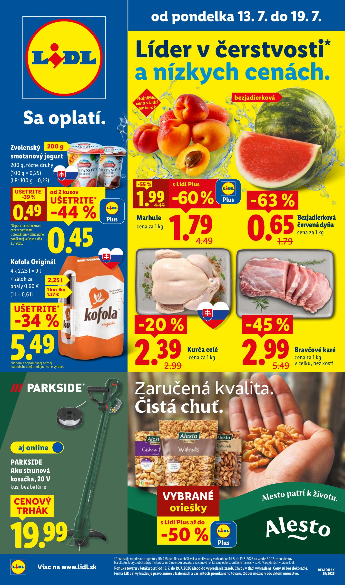Aktuálny Lidl leták od pondelka, 13.07.2026 do nedele, 19.07.2026