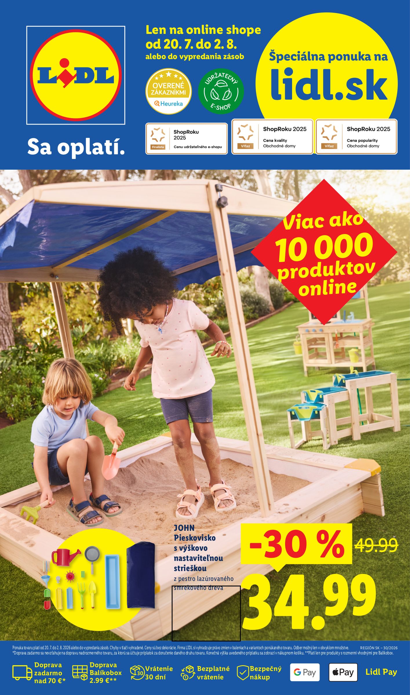 Aktuálny Lidl.sk leták od pondelka, 20.07.2026 do nedele, 02.08.2026