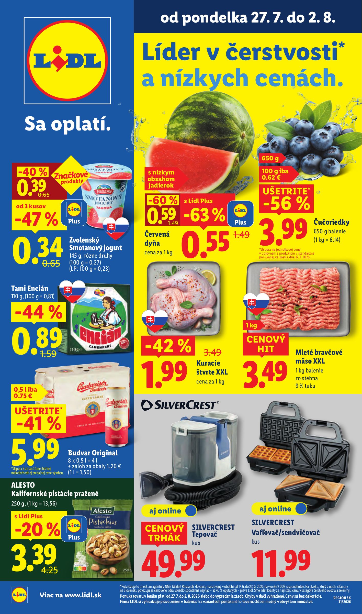 Nový Lidl leták od pondelka, 27.07.2026 do nedele, 02.08.2026