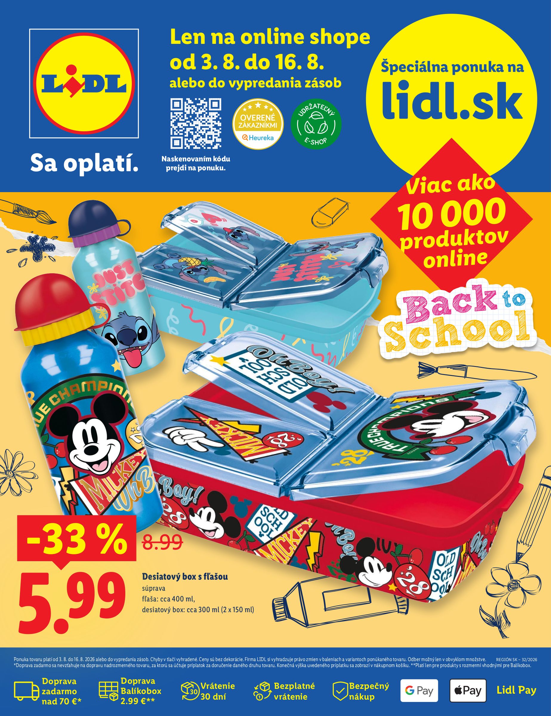 Aktuálny Lidl.sk leták od pondelka, 03.08.2026 do nedele, 16.08.2026