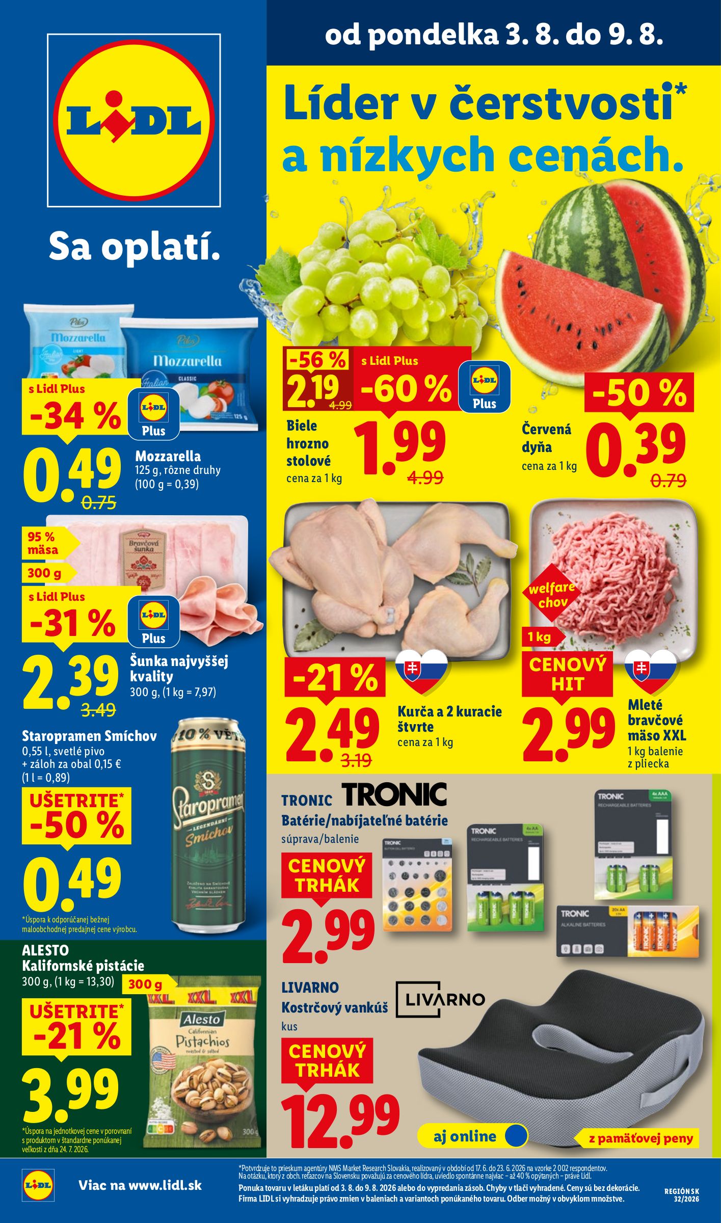 Aktuálny Lidl leták od pondelka, 03.08.2026 do nedele, 09.08.2026