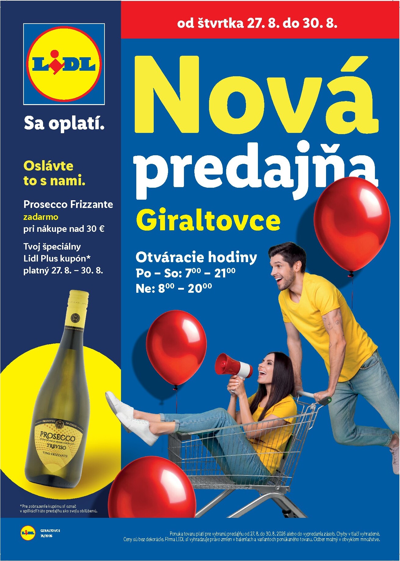 Nový Lidl - Giraltovce leták od štvrtka, 27.08.2026 do nedele, 30.08.2026