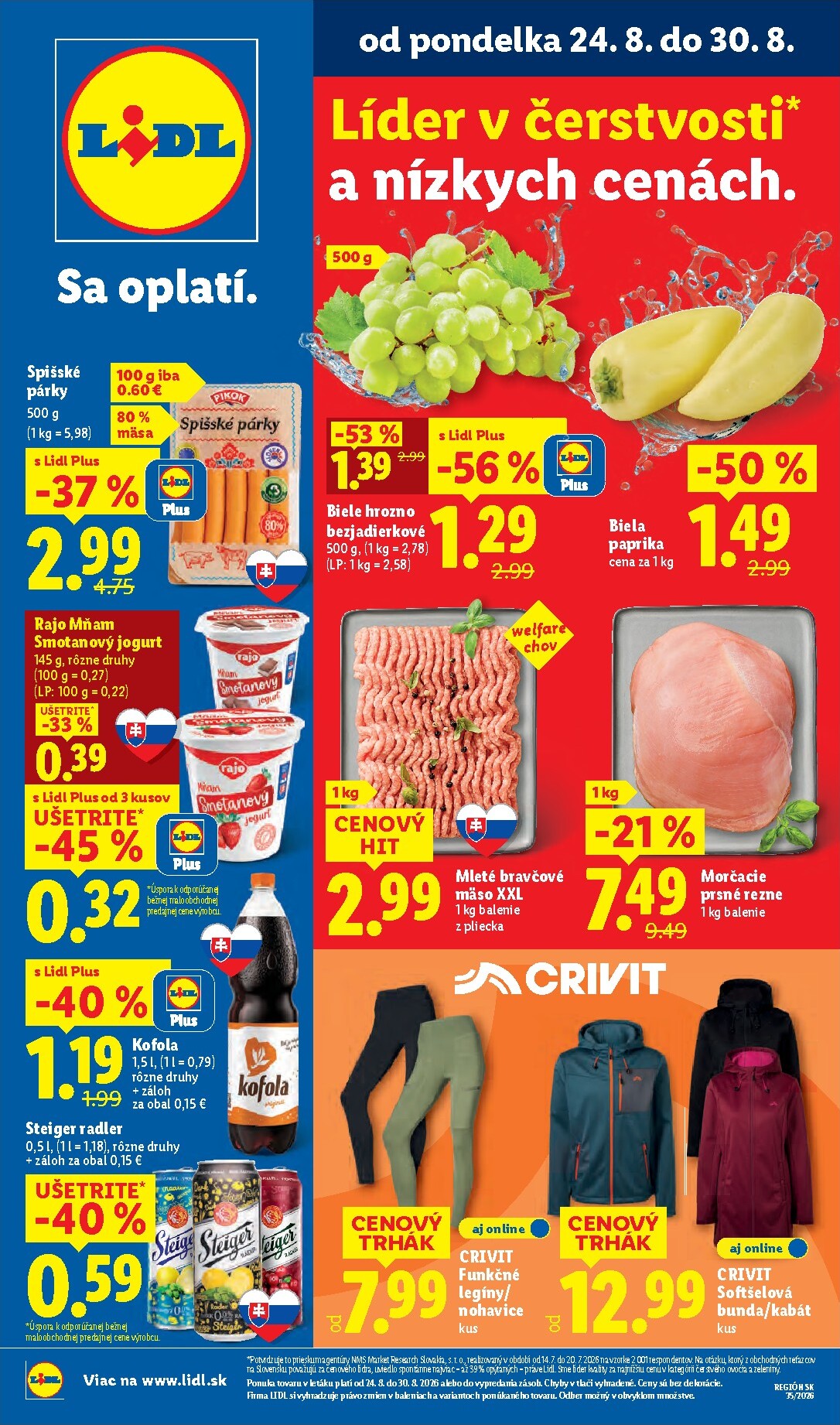 Nový Lidl leták od pondelka, 24.08.2026 do nedele, 30.08.2026