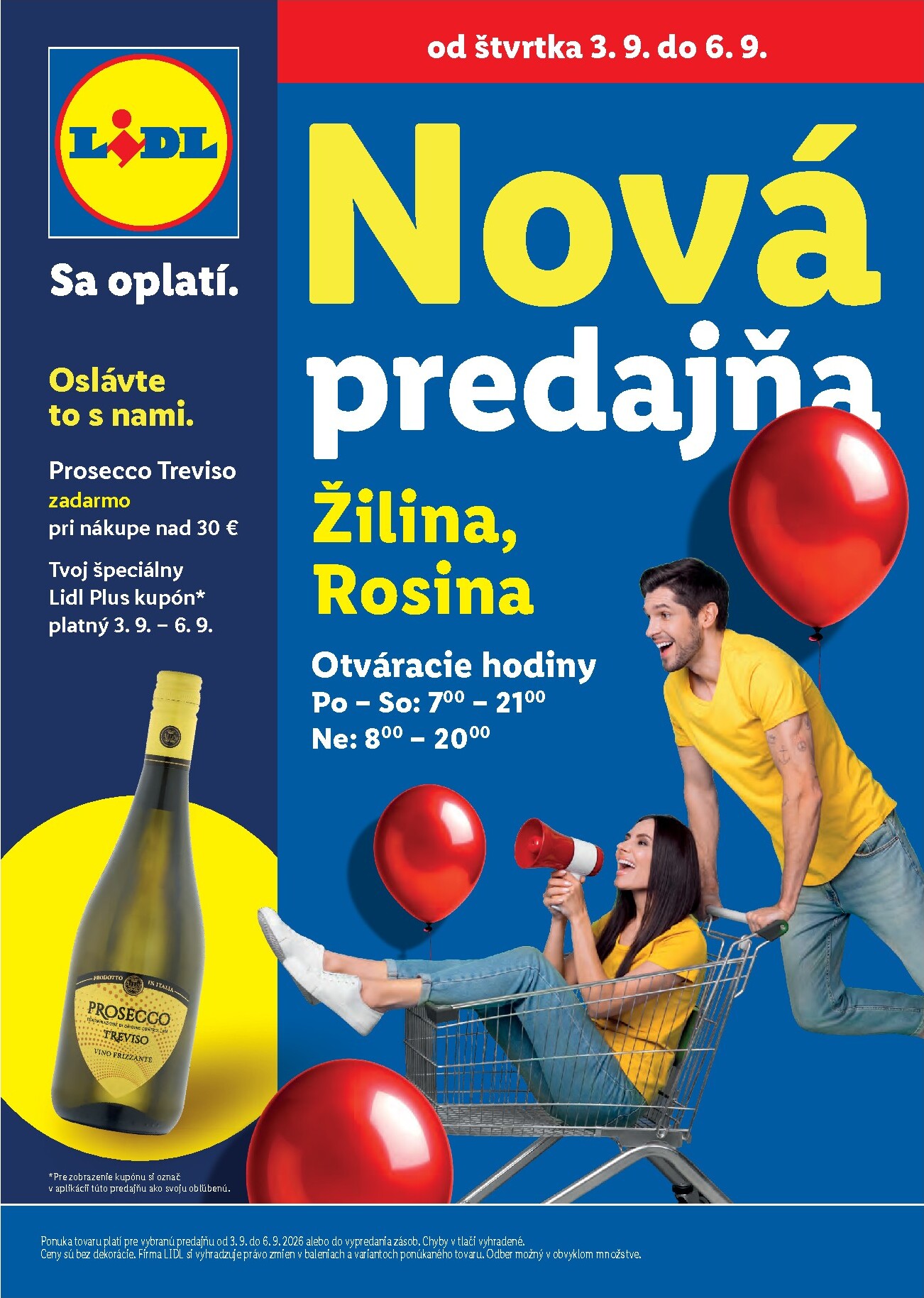 Nový Lidl - Nová predajňa v Žiline leták od štvrtka, 03.09.2026 do nedele, 06.09.2026