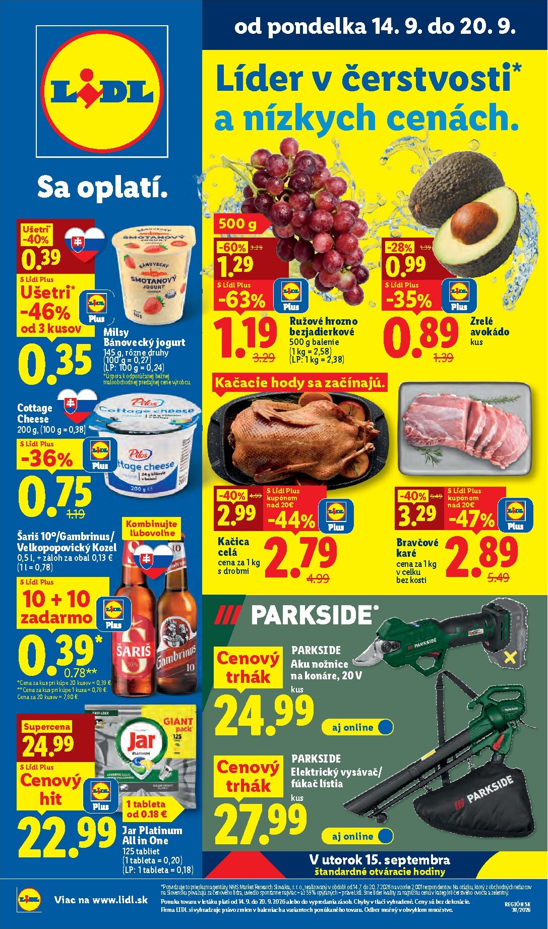 Aktuálny Lidl leták od pondelka, 14.09.2026 do nedele, 20.09.2026