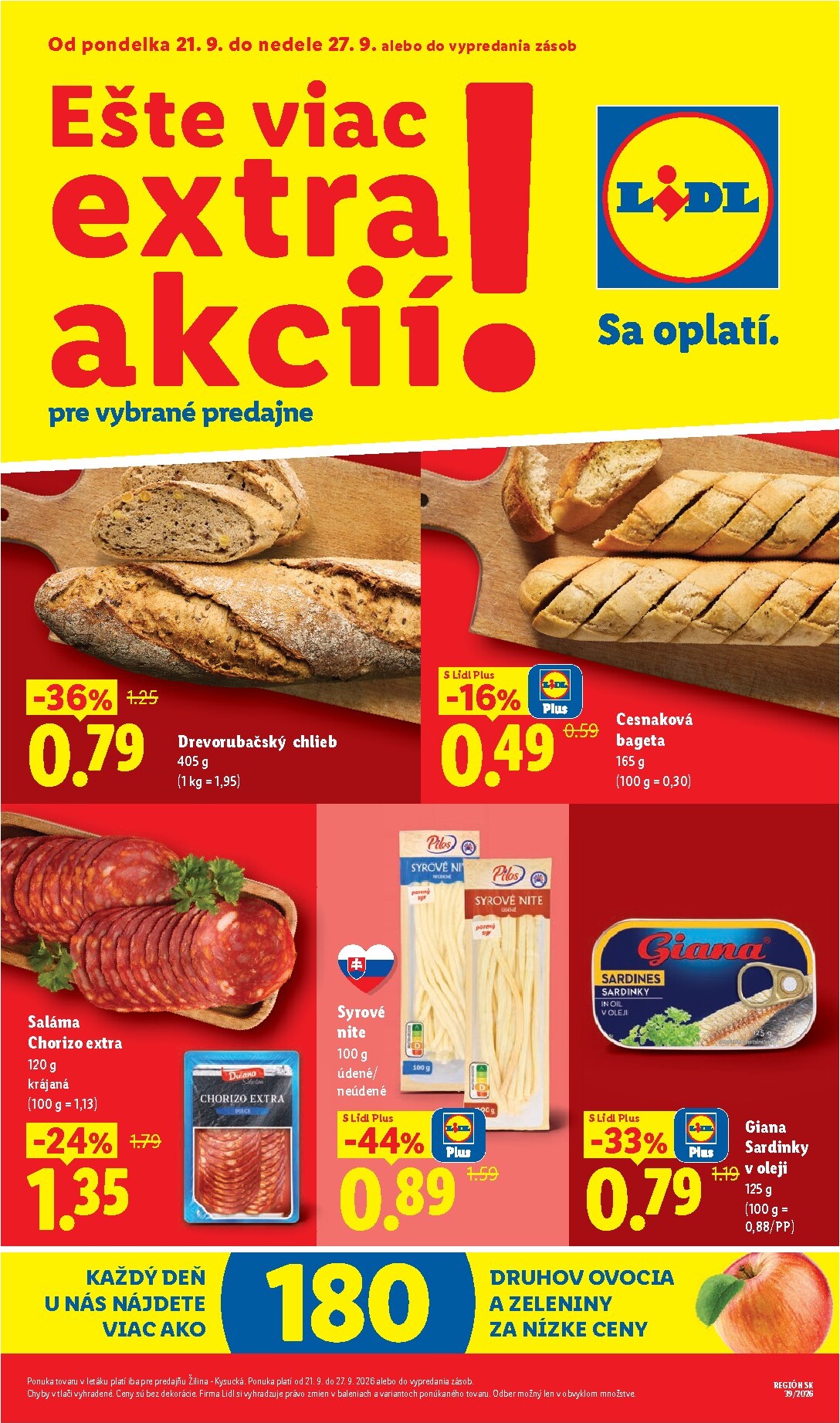 Nový Lidl - Ešte viac extra akcií leták od pondelka, 21.09.2026 do nedele, 27.09.2026