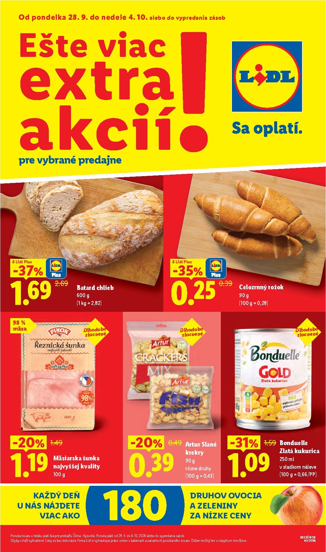Nový Lidl - Ešte viac extra akcií leták od pondelka, 28.09.2026 do nedele, 04.10.2026