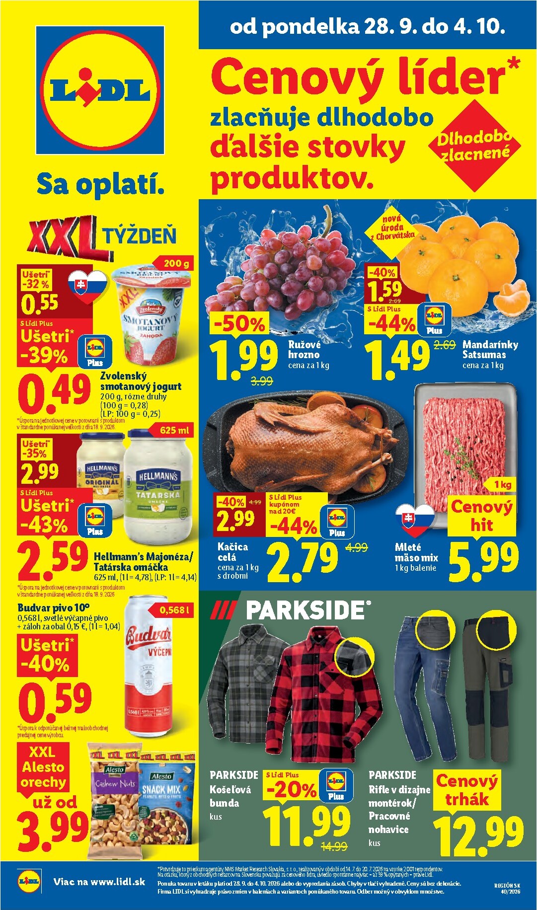 Nový Lidl leták od pondelka, 28.09.2026 do nedele, 04.10.2026