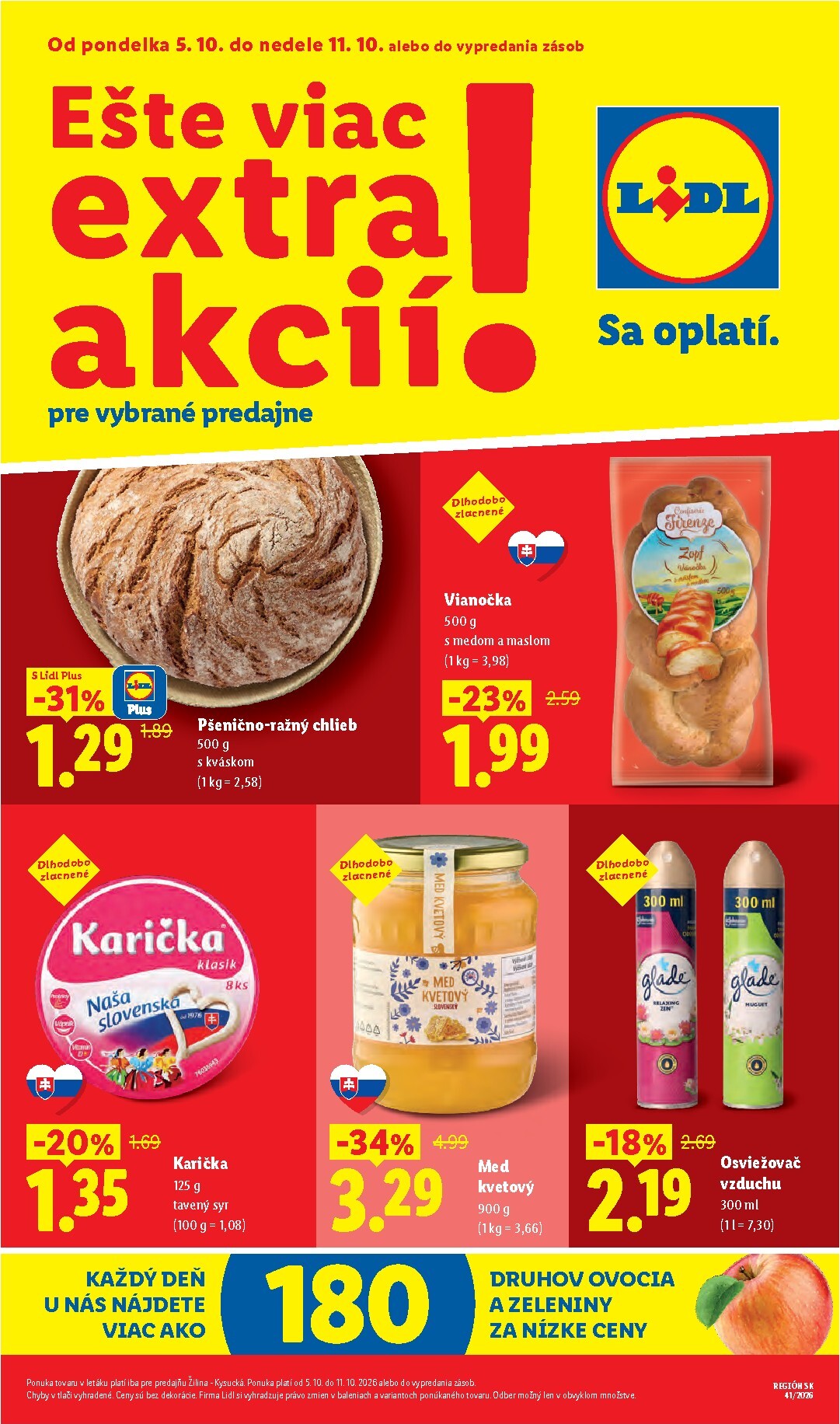 Nový Lidl - Ešte viac extra akcií leták od pondelka, 05.10.2026 do nedele, 11.10.2026