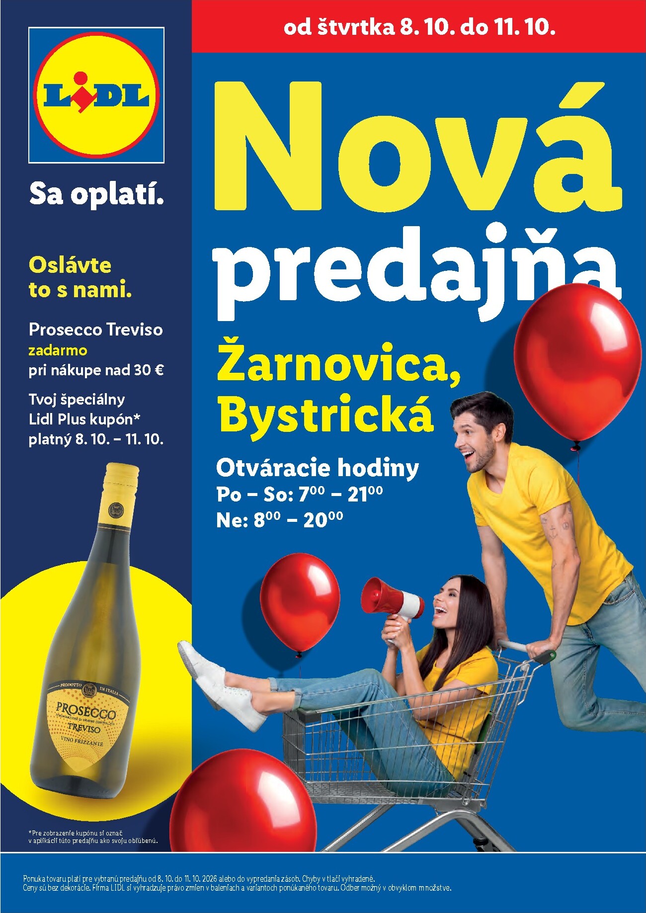 Nový Lidl - Nová predajňa v Žarnovici leták od štvrtka, 08.10.2026 do nedele, 11.10.2026
