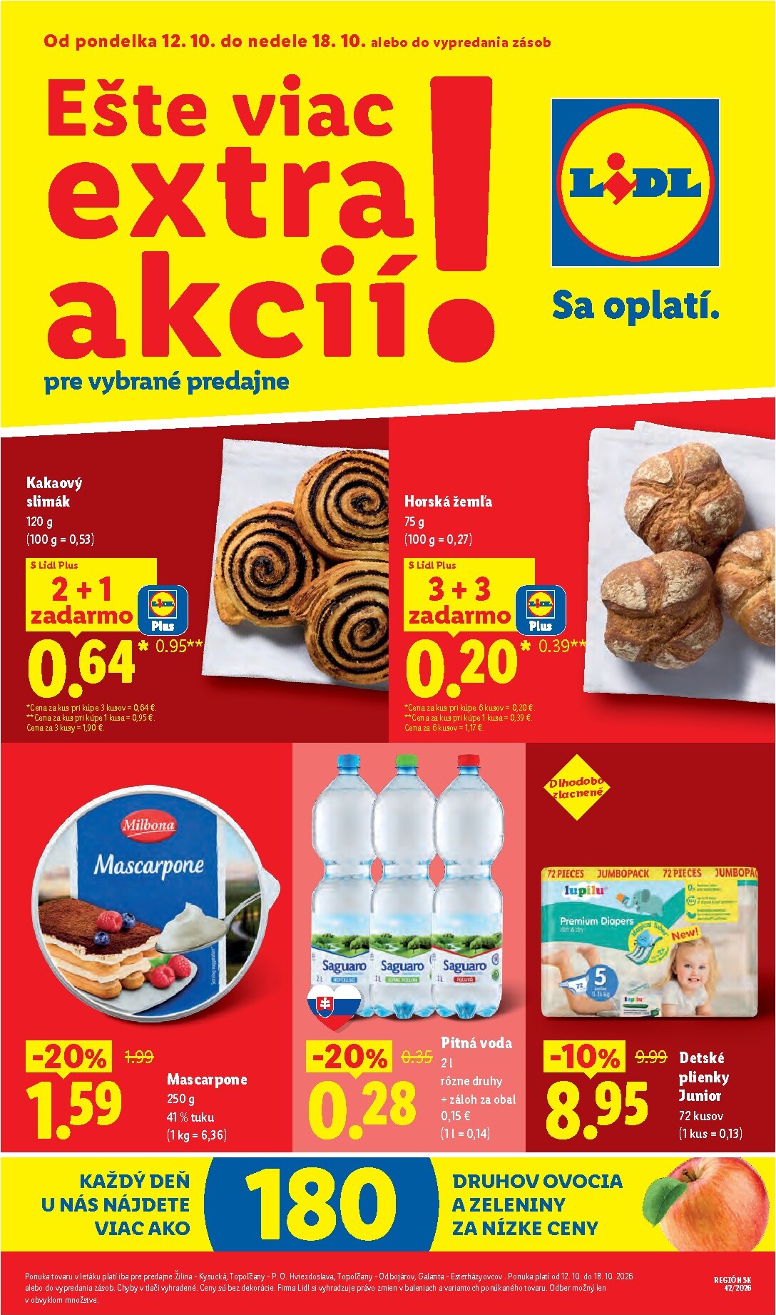 Nový Lidl - Ešte viac extra akcií leták od pondelka, 12.10.2026 do nedele, 18.10.2026