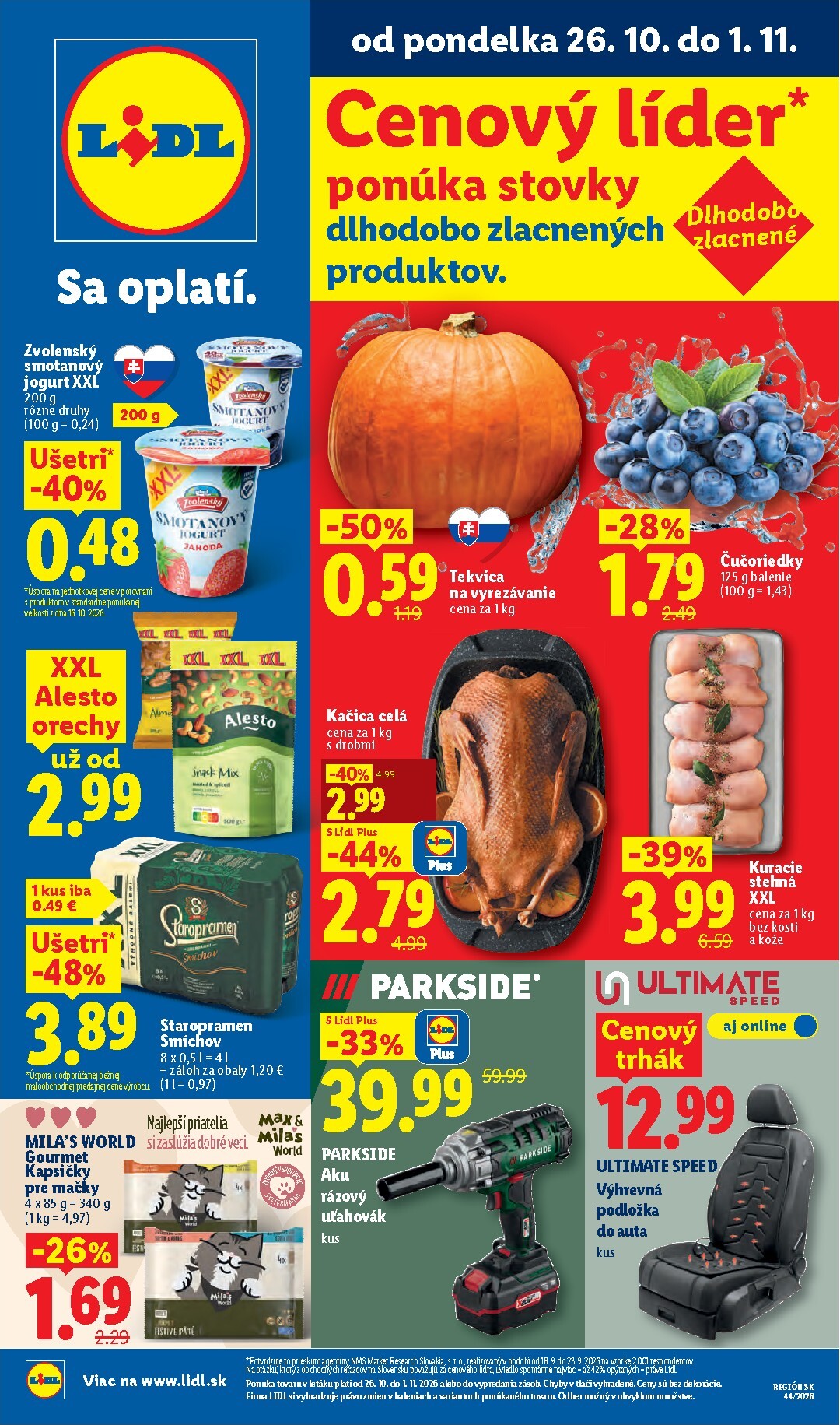 Aktuálny Lidl leták od pondelka, 26.10.2026 do nedele, 01.11.2026
