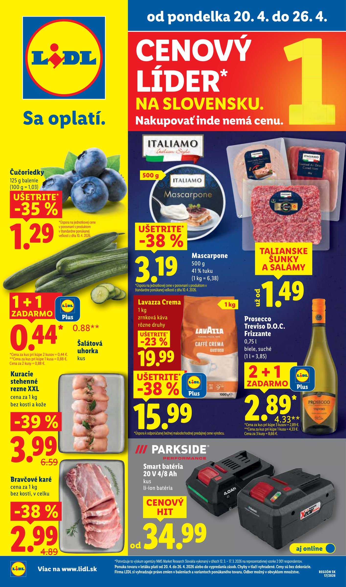 Nový leták Lidl od pondelka, 20.04.2026 do nedele, 26.04.2026