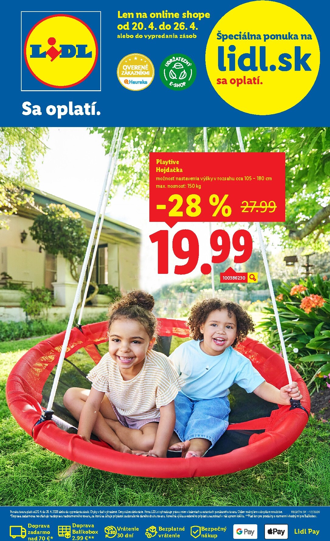 Aktuálny leták Lidl - Online ponuka od pondelka, 20.04.2026 do nedele, 26.04.2026