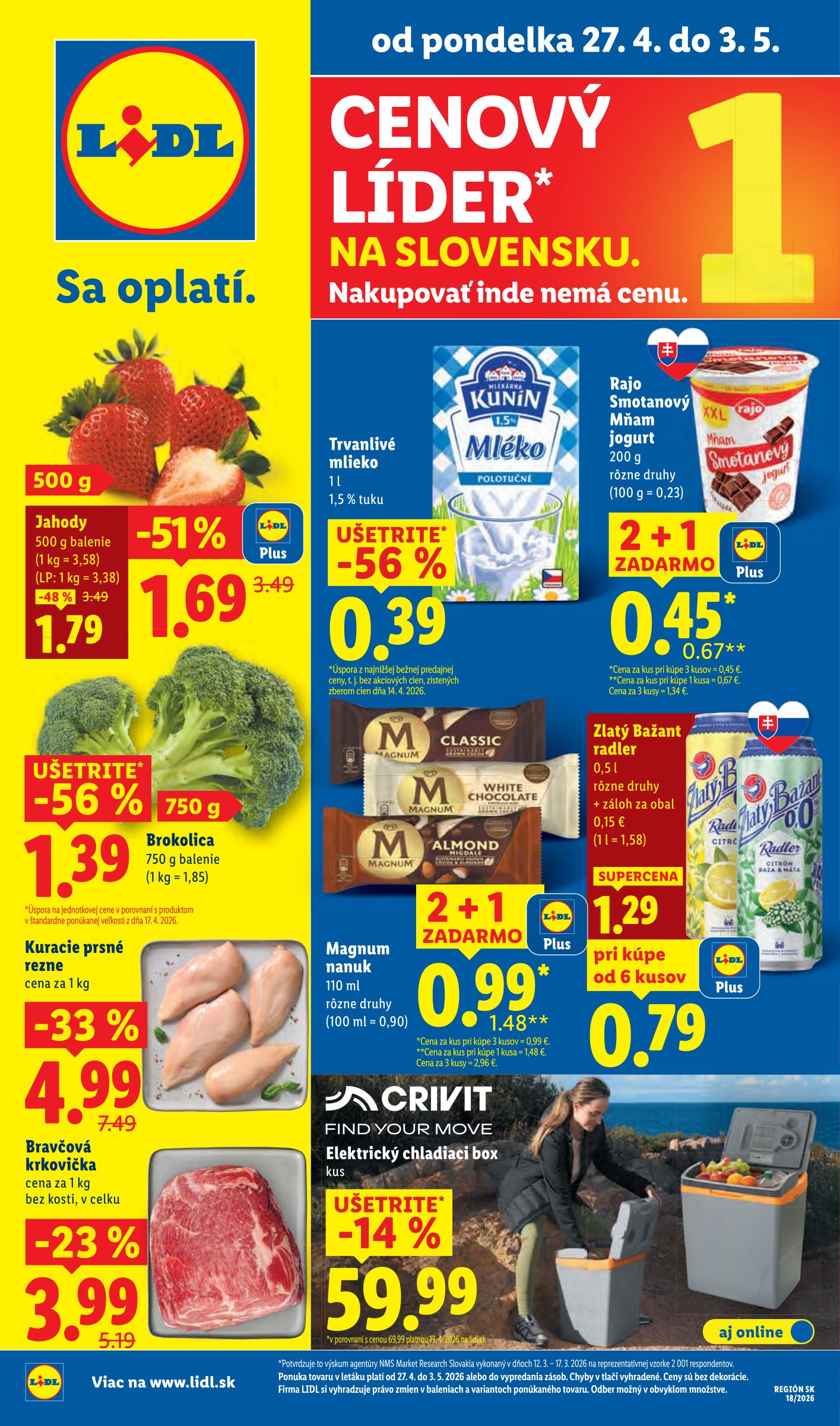 Nový leták Lidl od pondelka, 27.04.2026 do nedele, 03.05.2026