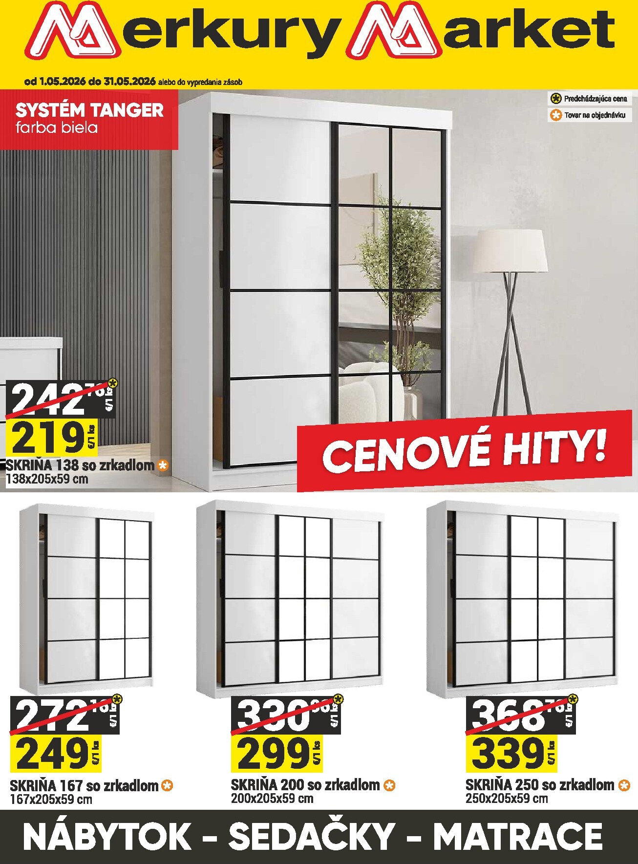 Nový leták Merkury Market - Nábytok, sedačky, matrace od piatku, 01.05.2026 do nedele, 31.05.2026