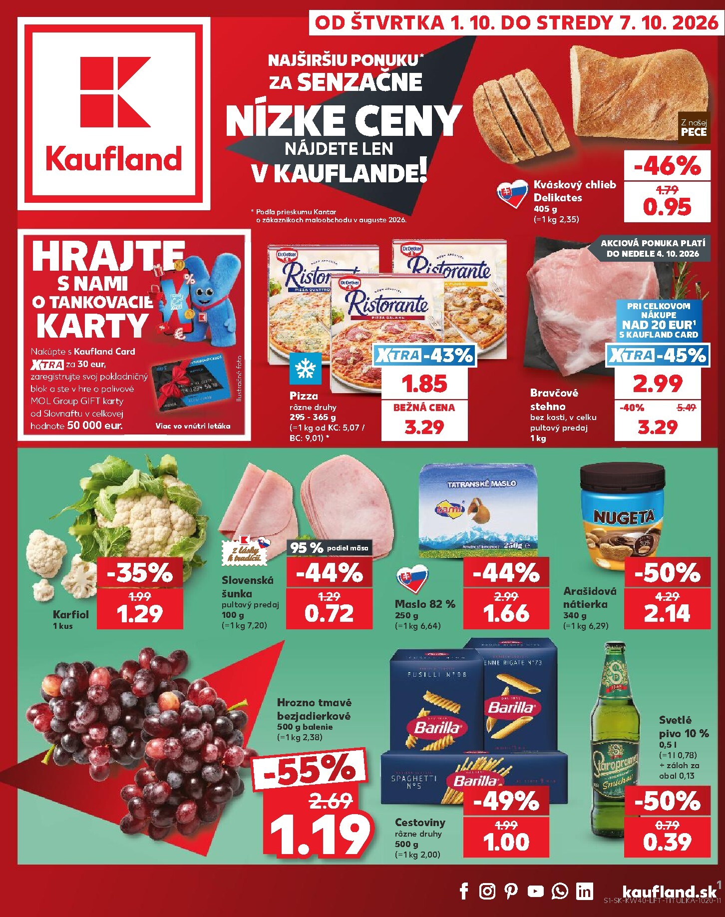 Nový Kaufland leták od štvrtka, 01.10.2026 do stredy, 07.10.2026