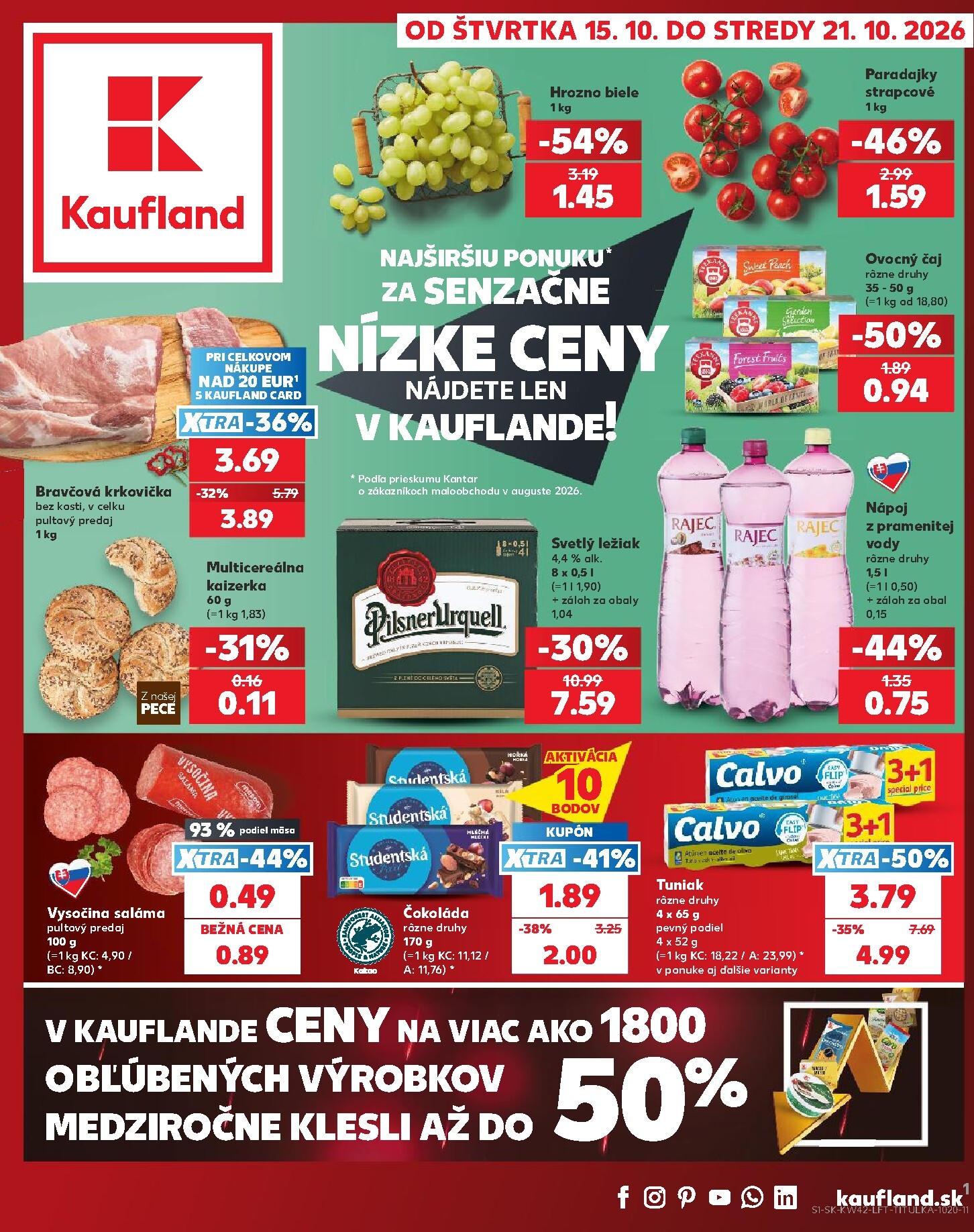 Nový Kaufland leták od štvrtka, 15.10.2026 do stredy, 21.10.2026