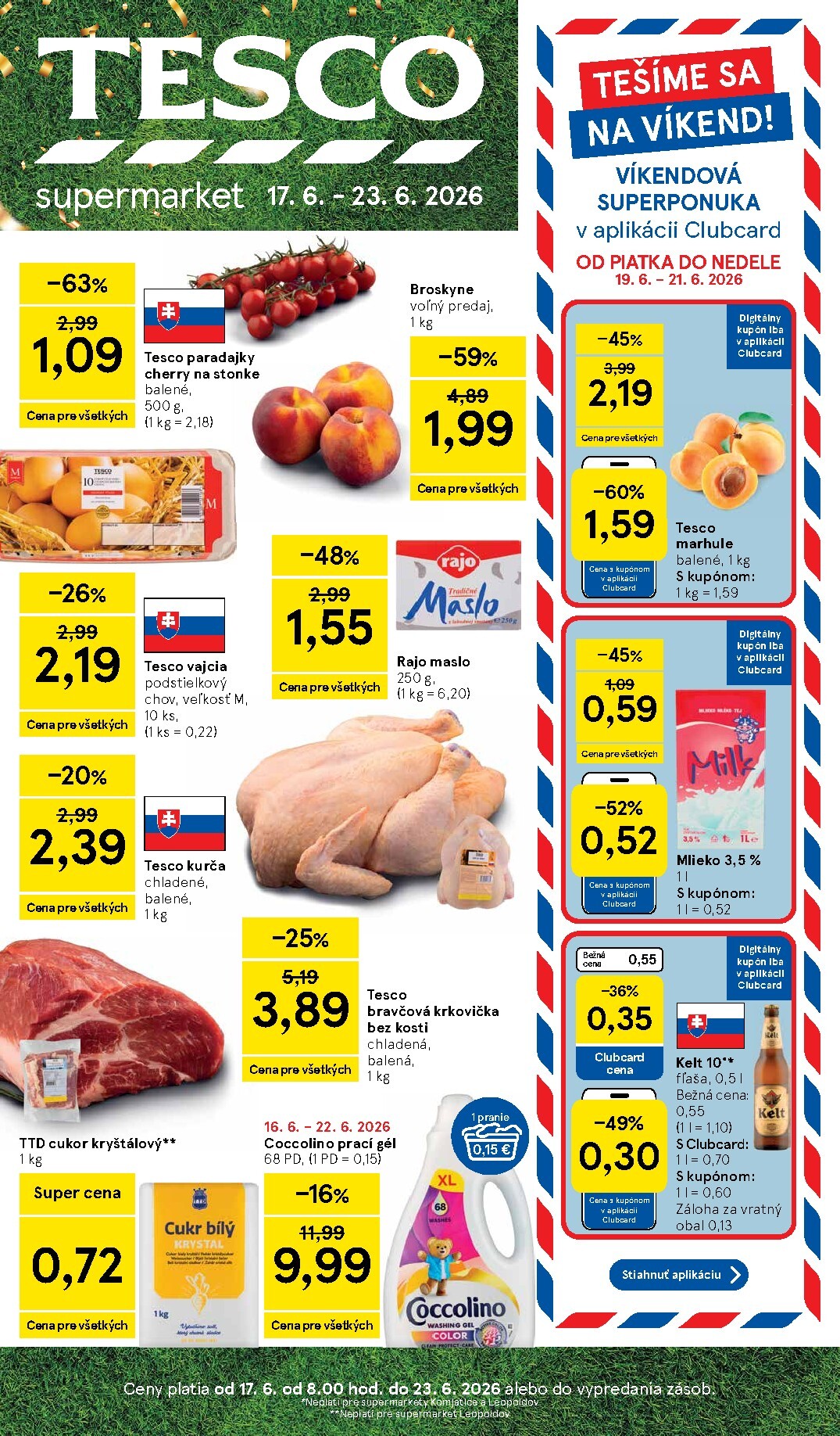Nový Tesco supermarket leták od stredy, 17.06.2026 do utorka, 23.06.2026