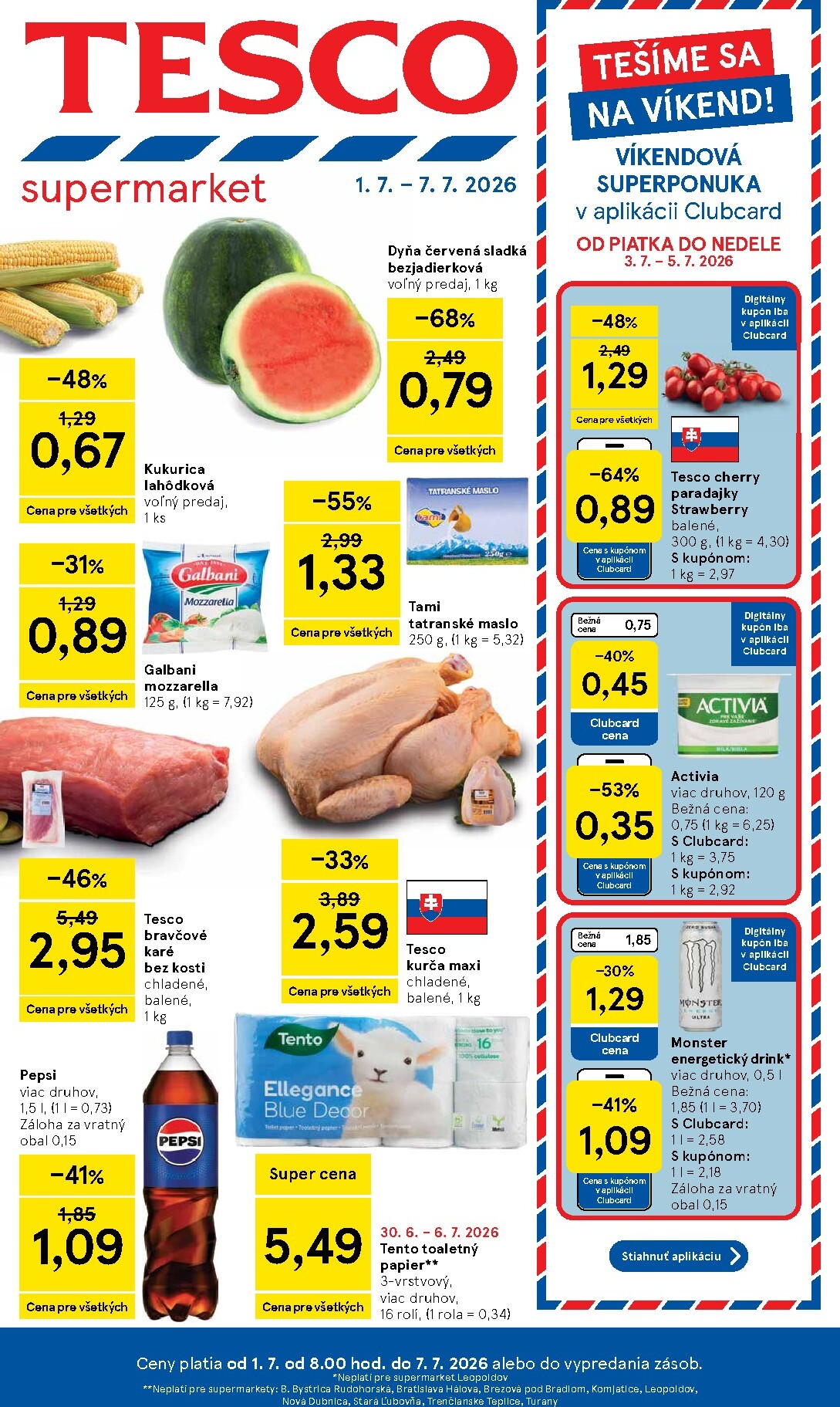 Nový Tesco supermarket leták od stredy, 01.07.2026 do utorka, 07.07.2026