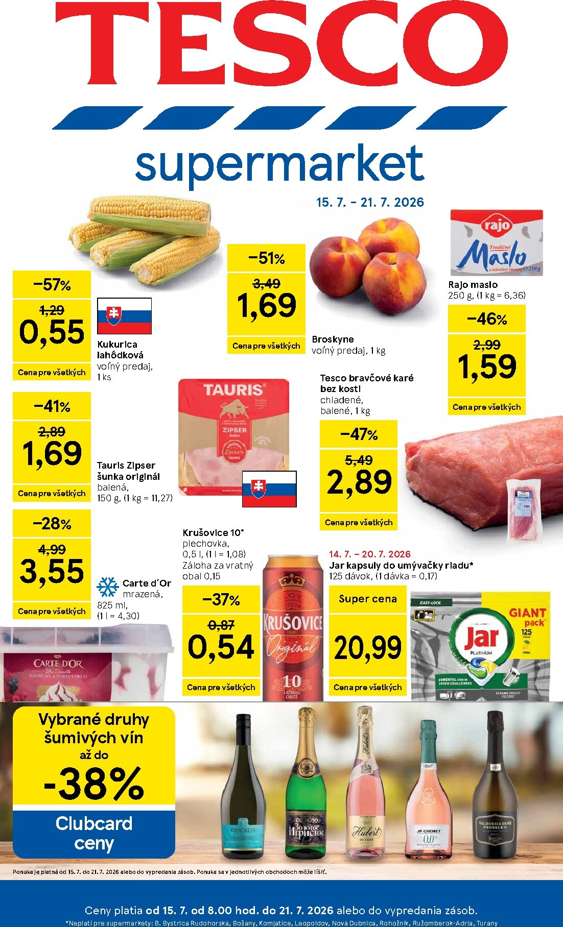 Nový Tesco supermarket leták od stredy, 15.07.2026 do utorka, 21.07.2026