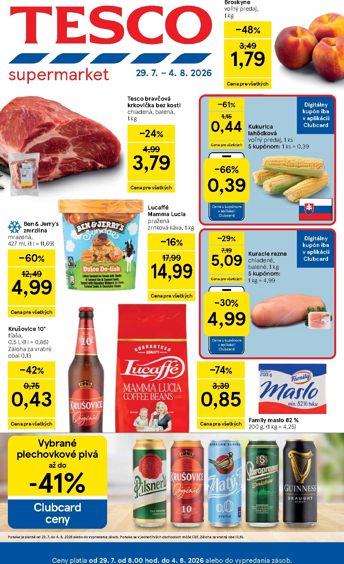Nový Tesco supermarket leták od stredy, 29.07.2026 do utorka, 04.08.2026