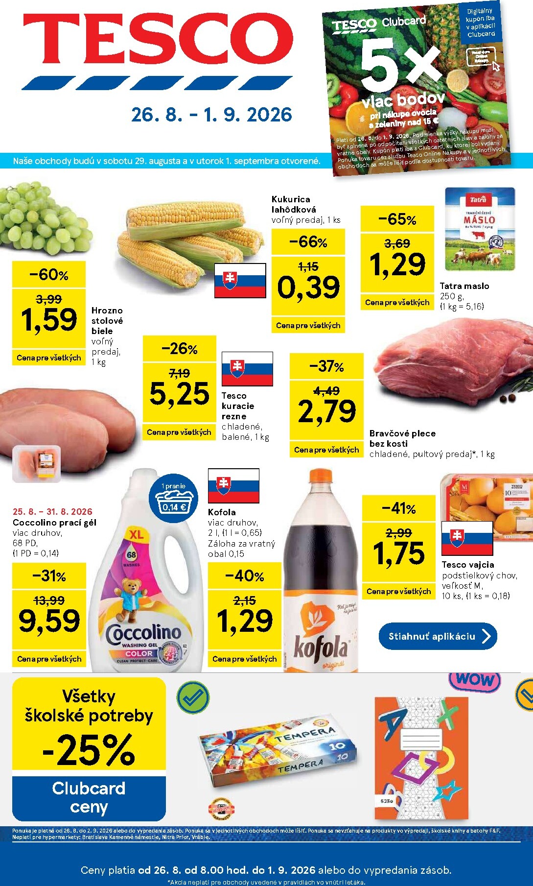 Nový Tesco leták od stredy, 26.08.2026 do utorka, 01.09.2026