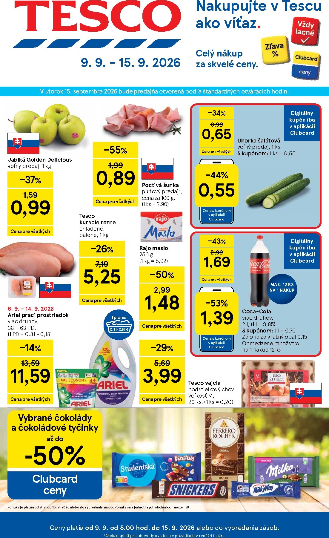 Nový Tesco leták od stredy, 09.09.2026 do utorka, 15.09.2026