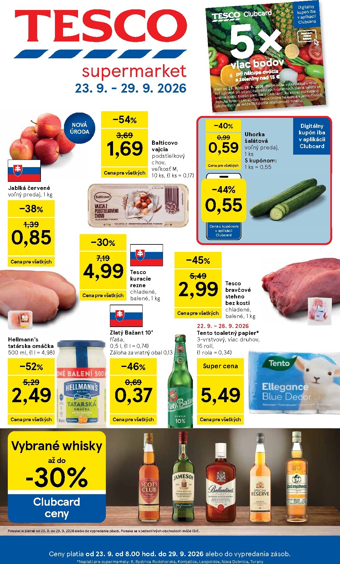 Nový Tesco supermarket leták od stredy, 23.09.2026 do utorka, 29.09.2026