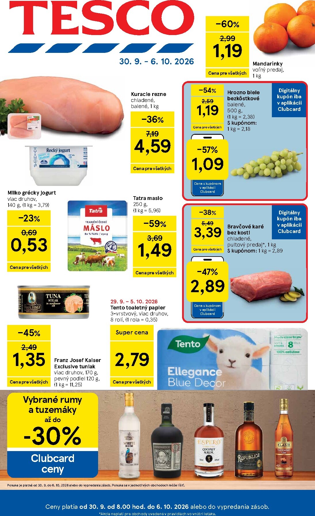 Nový Tesco leták od stredy, 30.09.2026 do utorka, 06.10.2026