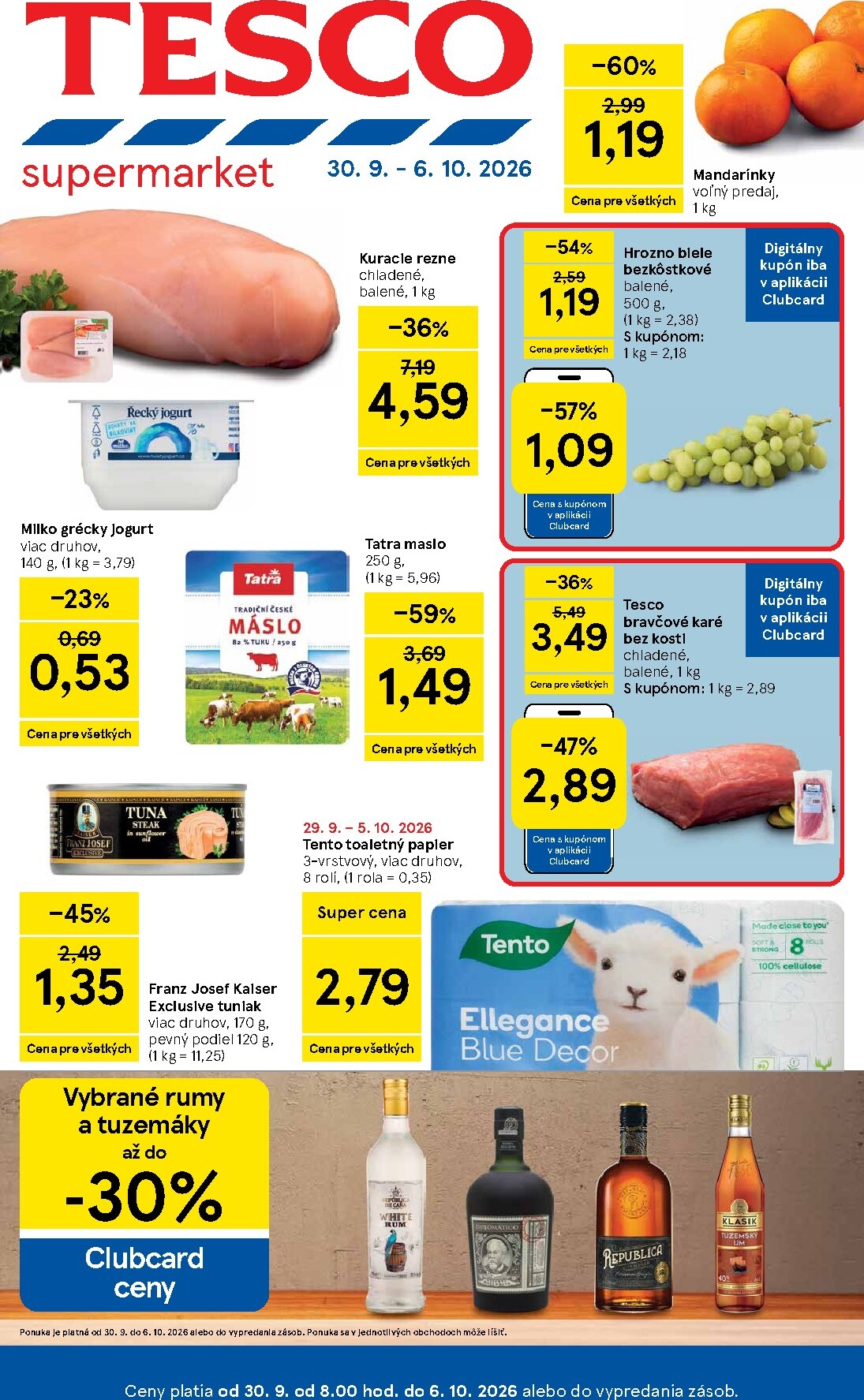 Nový Tesco supermarket leták od stredy, 30.09.2026 do utorka, 06.10.2026
