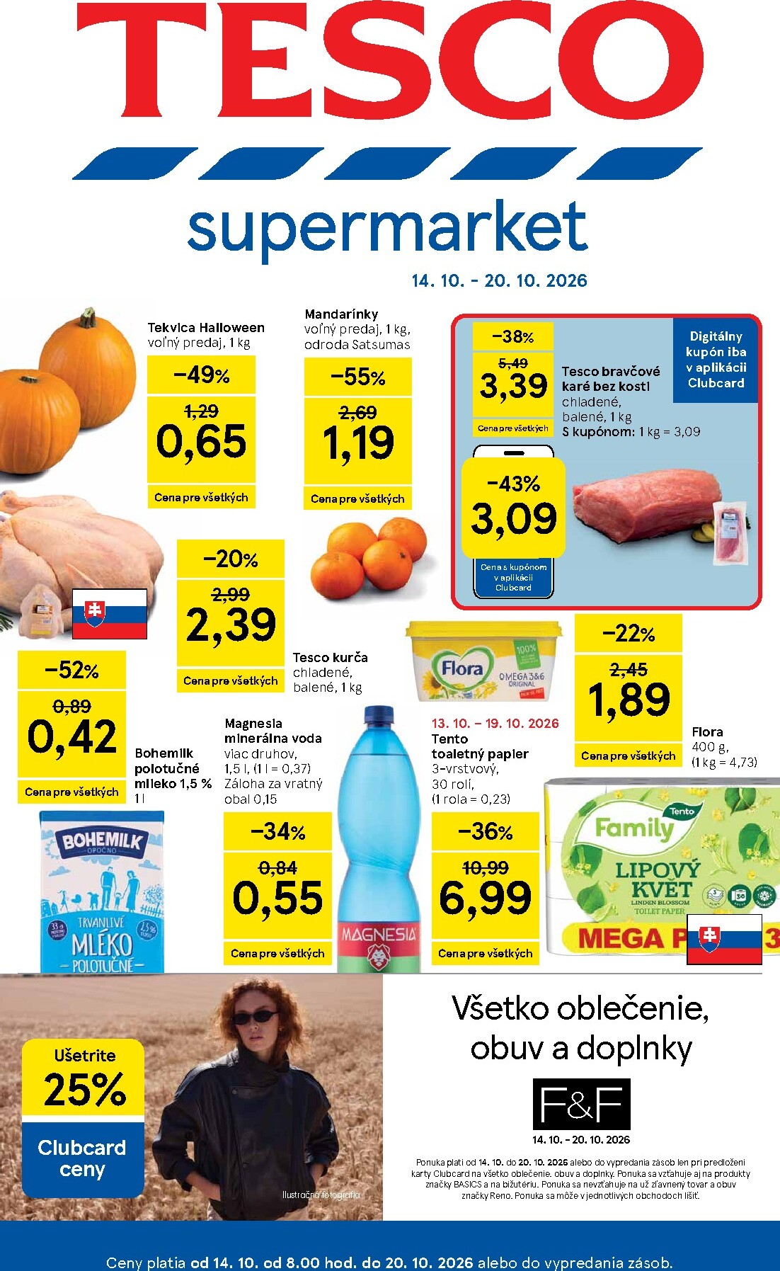 Nový Tesco supermarket leták od stredy, 14.10.2026 do utorka, 20.10.2026