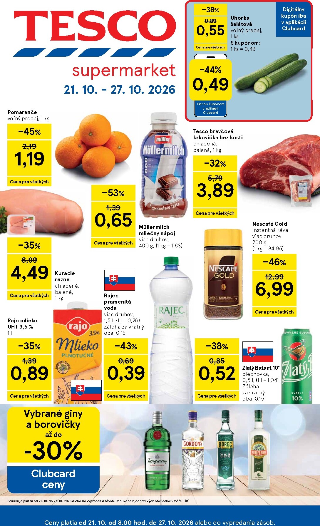 Nový Tesco supermarket leták od stredy, 21.10.2026 do utorka, 27.10.2026