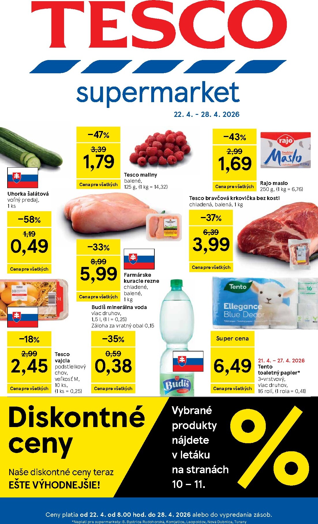 Nový leták Tesco supermarket od stredy, 22.04.2026 do utorka, 28.04.2026