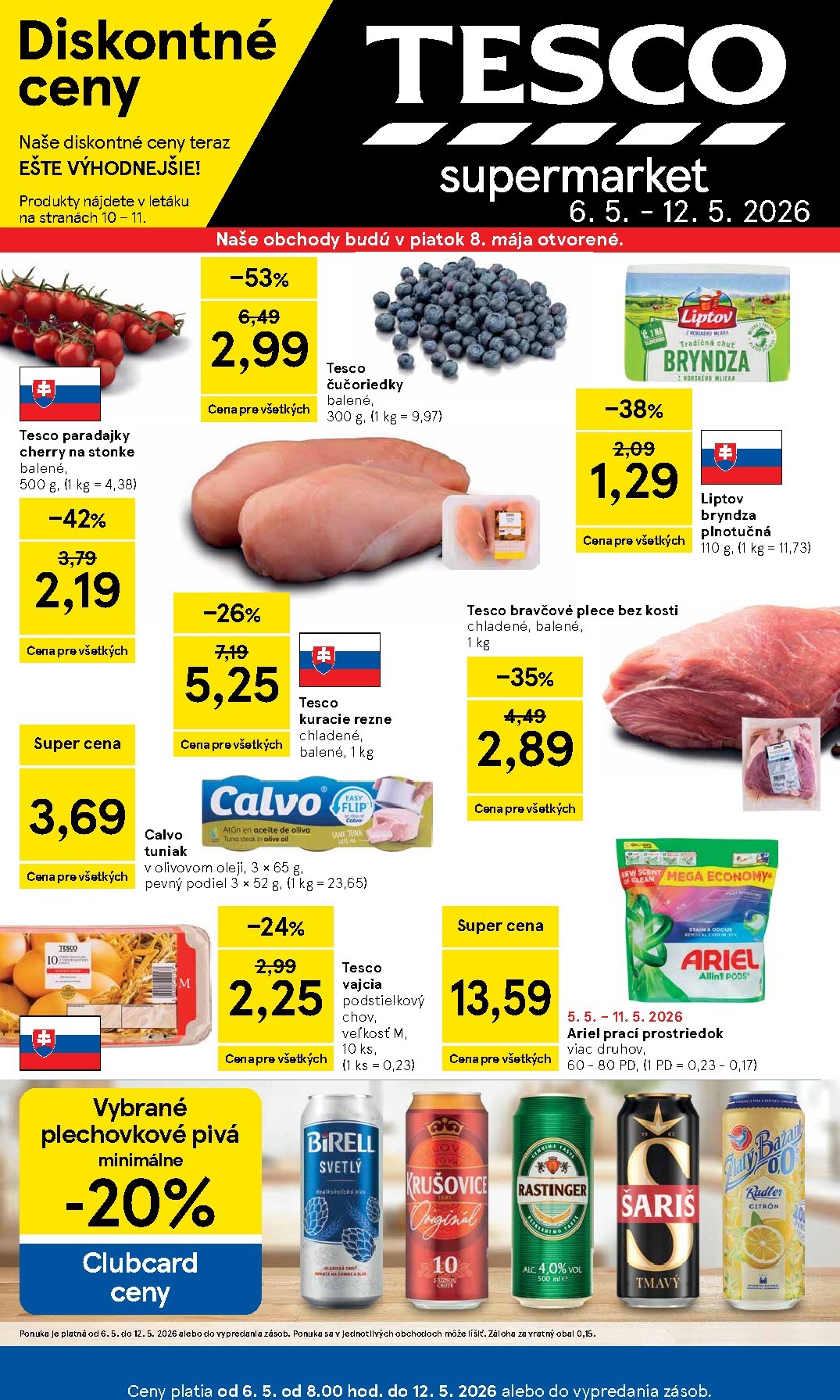 Nový leták Tesco supermarket od stredy, 06.05.2026 do utorka, 12.05.2026