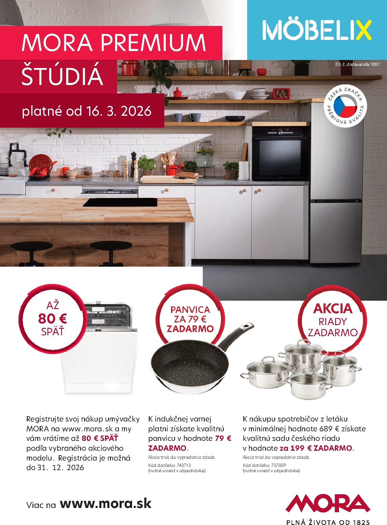 Aktuálny leták Möbelix - Mora premium štúdiá platný od pondelka, 16.03.2026 do štvrtka, 31.12.2026