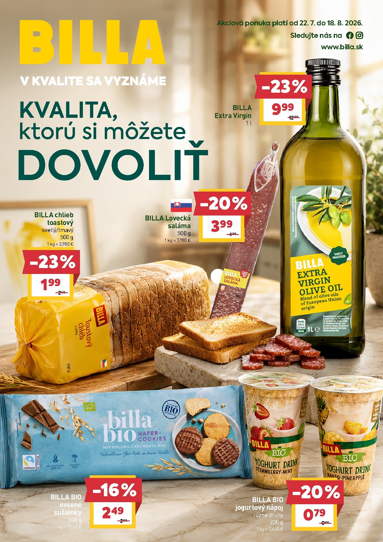 Aktuálny Billa - Brand leták od stredy, 22.07.2026 do utorka, 18.08.2026