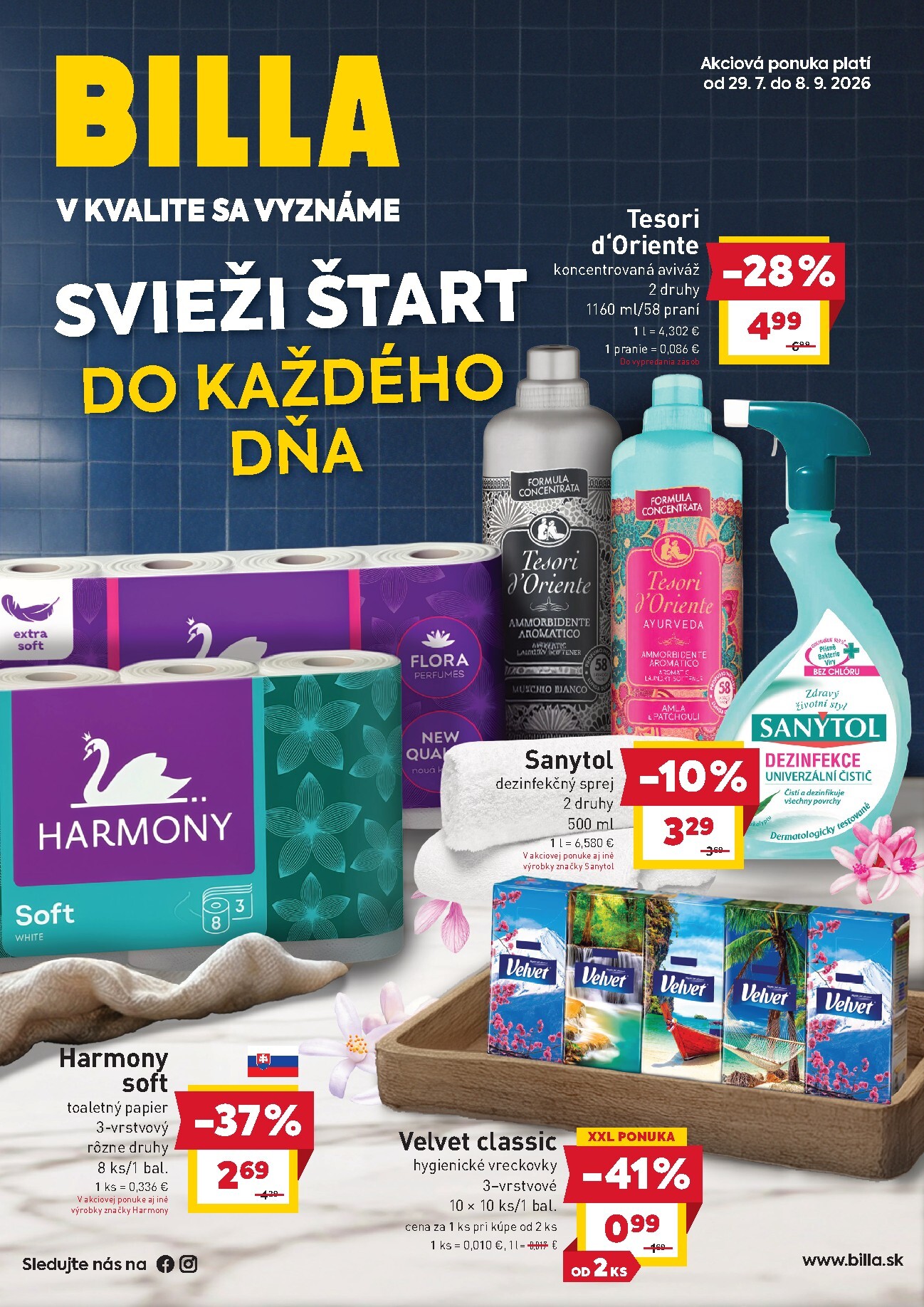 Aktuálny Billa - Svieži štart do každého dňa leták od stredy, 29.07.2026 do utorka, 08.09.2026