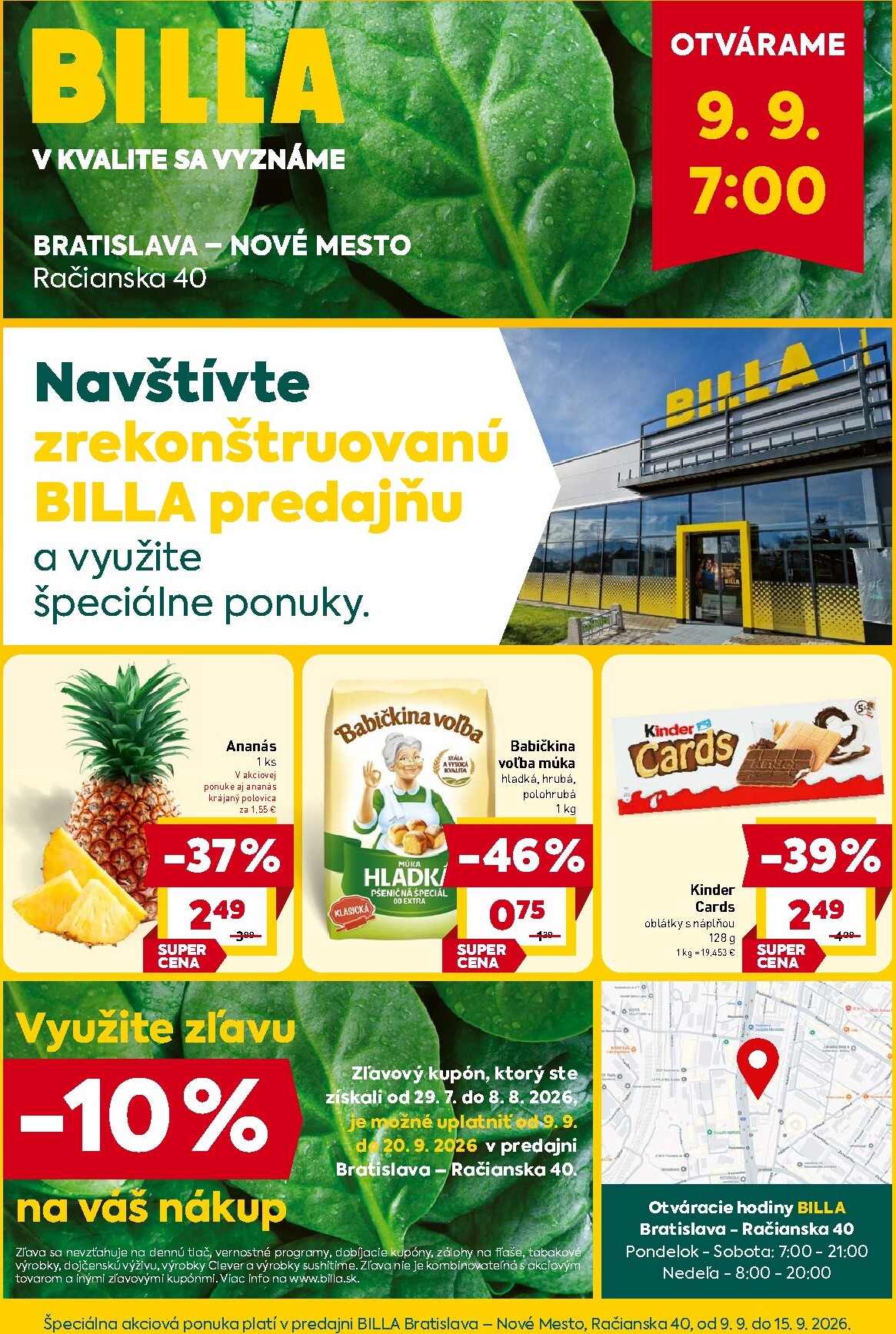 Aktuálny Billa - Bratislava, Račianska leták od stredy, 09.09.2026 do utorka, 15.09.2026