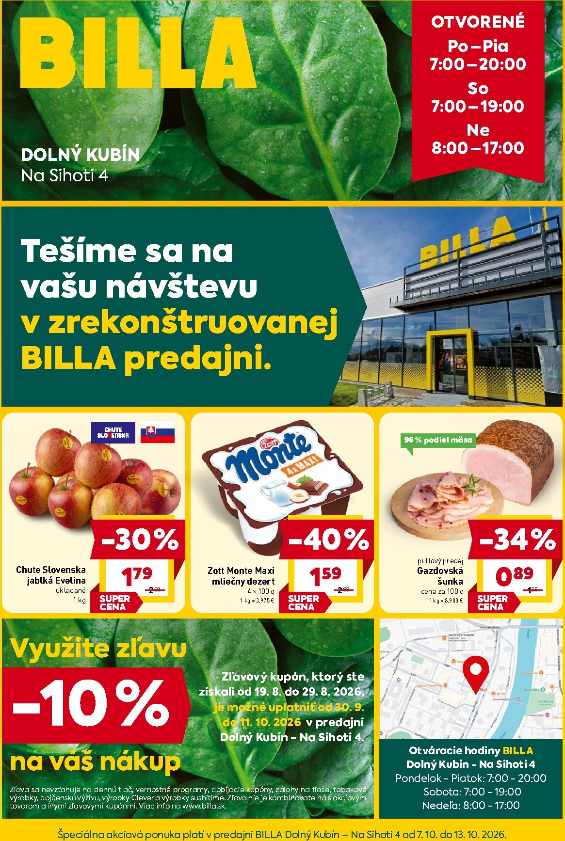 Aktuálny Billa - Dolný Kubín leták od stredy, 07.10.2026 do utorka, 13.10.2026