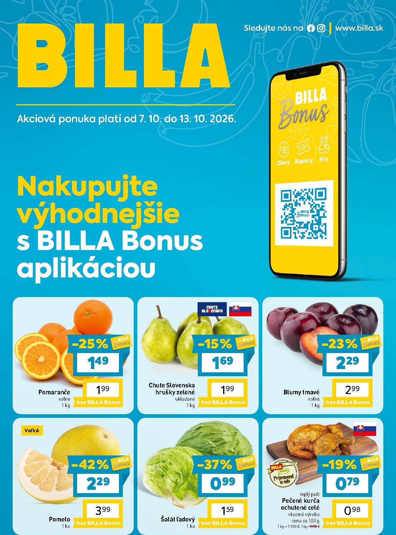 Aktuálny Billa - Bonus leták leták od stredy, 07.10.2026 do utorka, 13.10.2026
